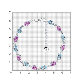 Браслет SOKOLOV - Серебро 925, Аметист, Топаз, Фианит (арт. 92050159)