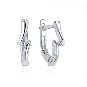 Серьги Platinum Lab. - Платина 950, Бриллиант (арт. ПС-007-01)