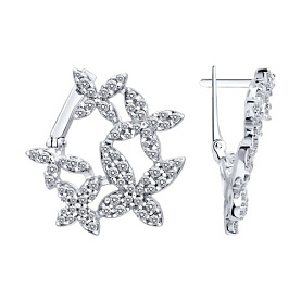 Серьги SOKOLOV - Серебро 925, Фианит (арт. 94027802)