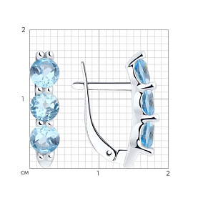 Серьги Diamant - Серебро 925, Топаз (арт. 94-320-00588-1)