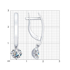Серьги SOKOLOV - Серебро 925, Фианит (арт. 94022297)