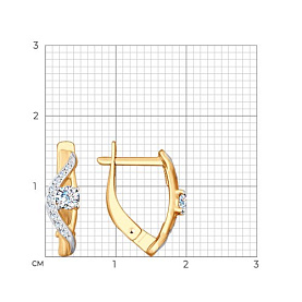 Серьги SOKOLOV - Золото 585, Фианит (арт. 028077)
