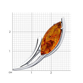 Брошь SOKOLOV - Серебро 925, Янтарь пресс. (арт. 83040017)