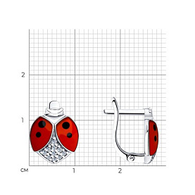 Серьги SOKOLOV - Серебро 925, Фианит, Эмаль (арт. 94023594)