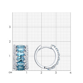 Серьги Diamant - Серебро 925, Синтетический ситалл , Фианит (арт. 94-320-02192-1)