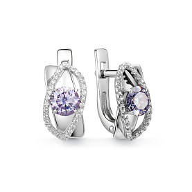 Серьги Дар - Серебро 925, Муассанит, Фианит (арт. С-5071рс1616500)