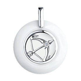 Подвеска Diamant - Серебро 925, Керамика, Фианит (арт. 94-130-00578-1)