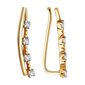 Серьги SOKOLOV - Золото 585, Фианит (арт. 029036)