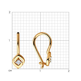 Серьги SOKOLOV - Золото 375, Фианит (арт. 31-120-00689-1)
