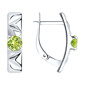 Серьги Diamant - Серебро 925, Хризолит (арт. 94-320-00793-2)