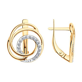 Серьги Diamant - Золото 585, Фианит (арт. 51-120-01371-1)