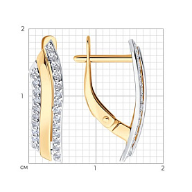 Серьги Diamant - Золото 585, Фианит (арт. 51-120-02868-1)