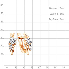 Серьги Аквамарин - Серебро 925, Фианит (арт. 49415А.6)