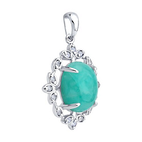 Подвеска SOKOLOV - Серебро 925, Амазонит, Фианит (арт. 83030347)