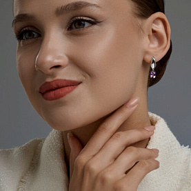 Серьги SOKOLOV - Серебро 925, Аметист (арт. 92025352)