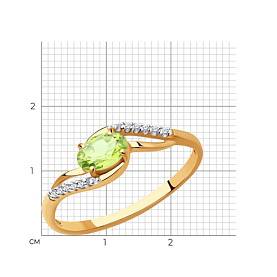 Кольцо SOKOLOV - Золото 375, Фианит, Хризолит (арт. 37714123)