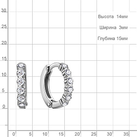 Серьги Аквамарин - Серебро 925, Фианит (арт. 400489А.5)