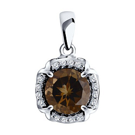 Подвеска SOKOLOV - Серебро 925, Раухтопаз, Фианит (арт. 92030472)