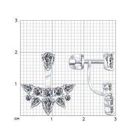 Серьги SOKOLOV - Серебро 925, Фианит (арт. 94021936)