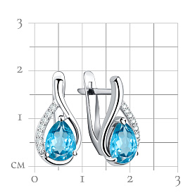 Серьги Talant - Серебро 925, Кристалл, Фианит (арт. 10-72-000Ц-11804)