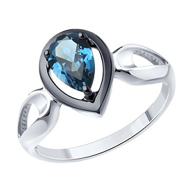 Кольцо SOKOLOV - Серебро 925, Топаз лондон (арт. 92012172)