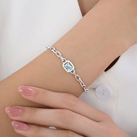 Браслет SOKOLOV - Серебро 925, Топаз, Фианит (арт. 92050183)
