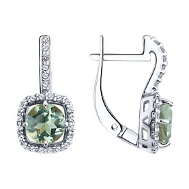 Серьги SOKOLOV - Серебро 925, Аметист, Фианит (арт. 92022757)