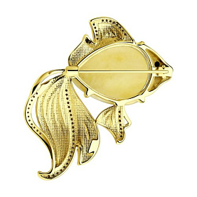 Брошь SOKOLOV - Серебро 925, Фианит, Янтарь пресс. (арт. 83040021)