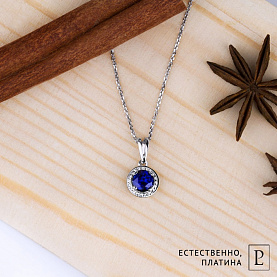Подвеска Platinum Lab. - Платина 950, Сапфир (арт. ПП-060С-01)