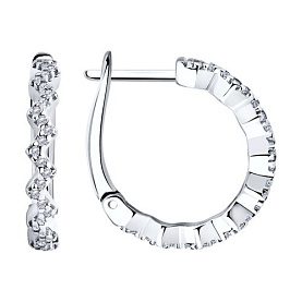 Серьги SOKOLOV - Серебро 925, Фианит (арт. 94025651)