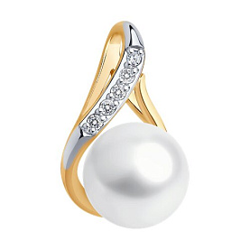 Подвеска SOKOLOV - Золото 375, Жемчуг культивированный, Фианит (арт. 37793153)