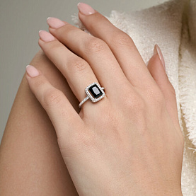 Кольцо SOKOLOV - Серебро 925, Агат, Фианит (арт. 92014942)