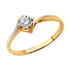 Кольцо SOKOLOV - Золото 375, Фианит (арт. 018363-4)