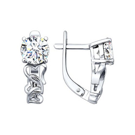 Серьги SOKOLOV - Серебро 925, Фианит (арт. 94021097)
