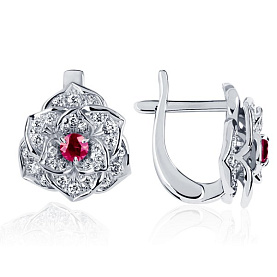 Серьги Platinum Lab. - Платина 950 (арт. ПС-040Р-02)