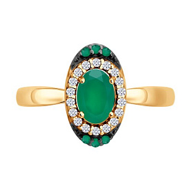 Кольцо SOKOLOV - Серебро 925, Агат, Фианит (арт. 92014901)