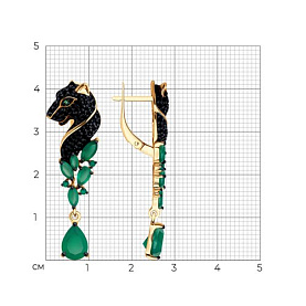 Серьги SOKOLOV - Серебро 925, Агат, Фианит (арт. 92023074)