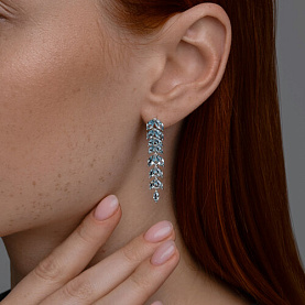 Серьги Diamant - Серебро 925, Топаз лондон (арт. 94-321-02172-1)