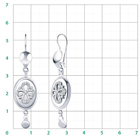 Серьги Атолл - Серебро 925, Фианит (арт. 2688-925)