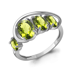 Кольцо Аквамарин - Серебро 925, Хризолит (арт. 65019307.5)