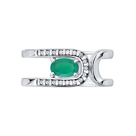 Кольцо SOKOLOV - Серебро 925, Агат, Фианит (арт. 92014837)