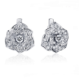 Серьги Platinum Lab. - Платина 950, Бриллиант (арт. ПС-040-02)