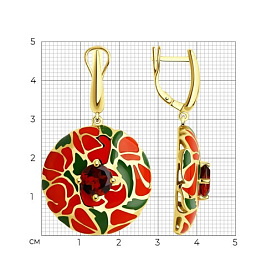 Серьги SOKOLOV - Серебро 925, Синтетический ситалл , Эмаль (арт. 93-321-01661-1)