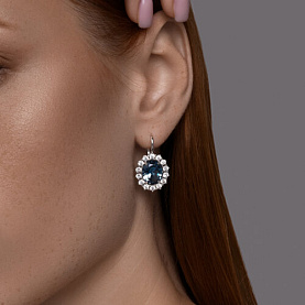 Серьги SOKOLOV - Серебро 925, Синтетический ситалл , Фианит (арт. 92023039)