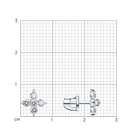Серьги SOKOLOV - Золото 585, Фианит (арт. 0200938-3)