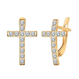 Серьги Атолл - Золото 585, Фианит (арт. 21306)