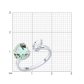 Кольцо SOKOLOV - Серебро 925, Празиолит, Фианит (арт. 92014719)