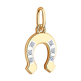 Подвеска SOKOLOV - Золото 585, Фианит (арт. 034845)