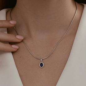 Подвеска SOKOLOV - Серебро 925, Синтетический сапфир , Фианит (арт. 88030018)