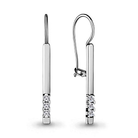 Серьги Аквамарин - Серебро 925, Фианит (арт. 46692А.5)